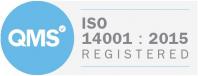 Iso 14001 2015 badge white